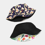 Vintage Bucket Hat Women Summer Sun Hats Reversible Fisherman Hat-Bucket Hats-Arimonz-Arimonz