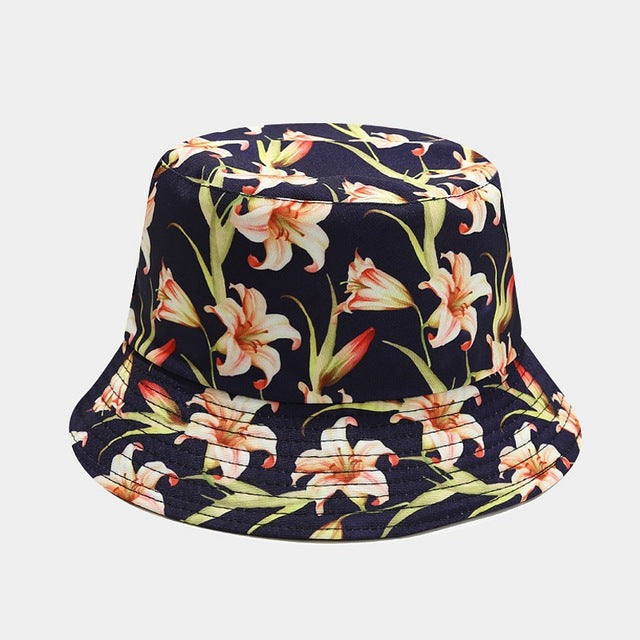 Vintage Bucket Hat Women Summer Sun Hats Reversible Fisherman Hat-Bucket Hats-Arimonz-A1-Arimonz