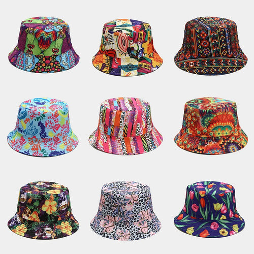Vintage Bucket Hat Women Summer Sun Hats Reversible Fisherman Hat-Bucket Hats-Arimonz-Arimonz