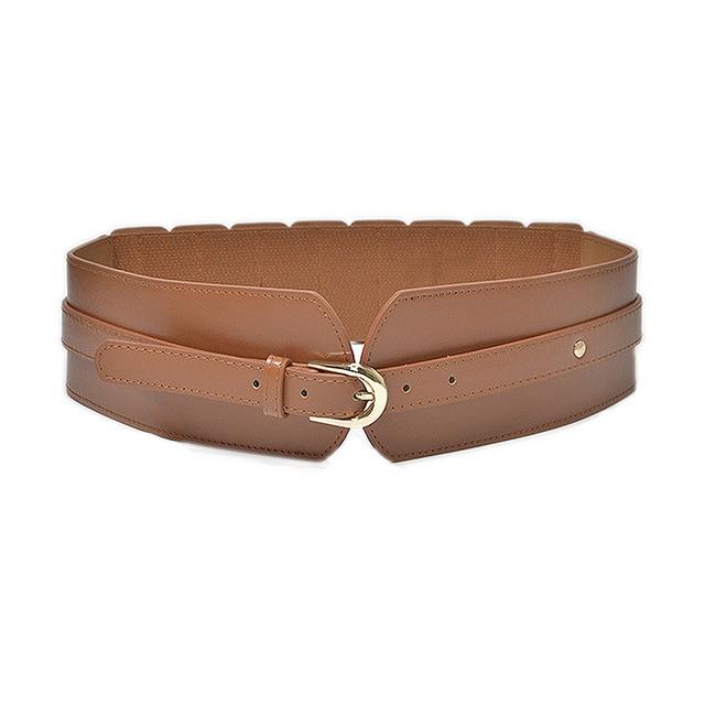 Vintage Buckle Wide Elastic Belt-Belts-Arimonz-Brown-Arimonz