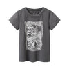 Vintage Cotton T-shirts Cute Cartoon Print Short Tees Soft Tops Chic-Tee-Arimonz-gray-Arimonz
