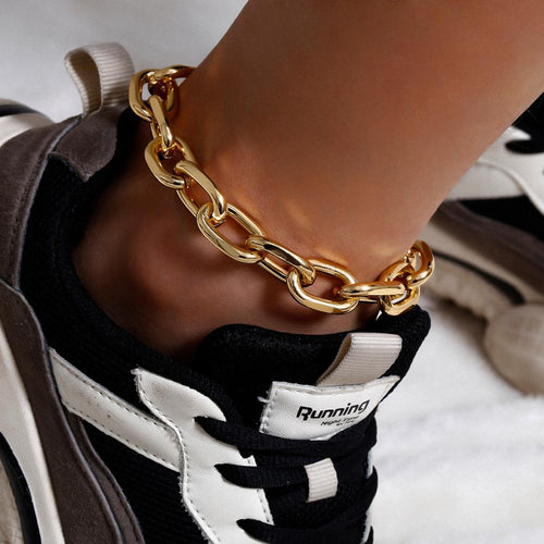 Vintage Cuba Link Chain Anklets for Women Anklet Summer Foot Jewelry-Anklets-Arimonz-Arimonz