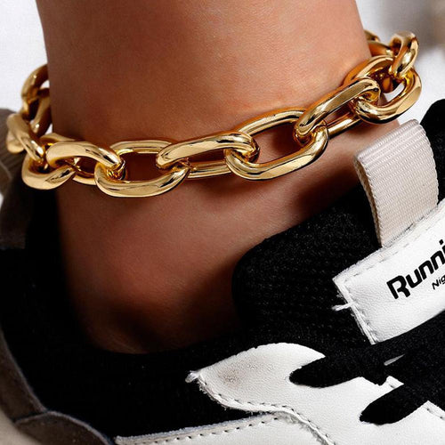 Vintage Cuba Link Chain Anklets for Women Anklet Summer Foot Jewelry-Anklets-Arimonz-Arimonz