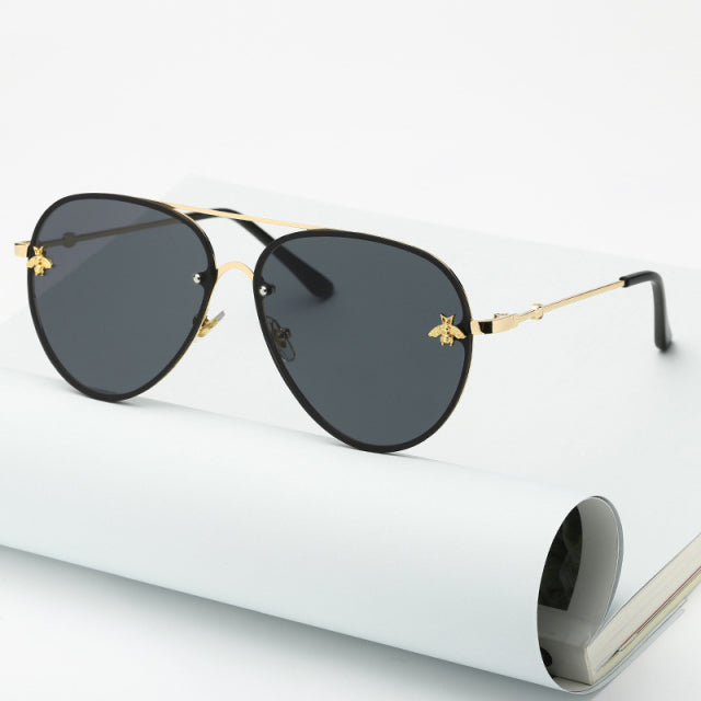 Vintage Gradient Aviation Sunglasses Woman Fashion Sun Glasses-Sunglasses-Arimonz-Black Gray-Arimonz