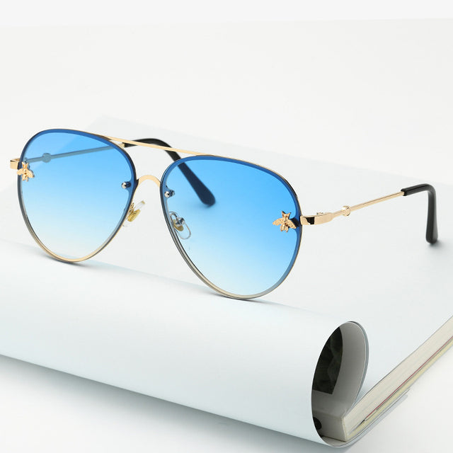 Vintage Gradient Aviation Sunglasses Woman Fashion Sun Glasses-Sunglasses-Arimonz-Double Blue-Arimonz