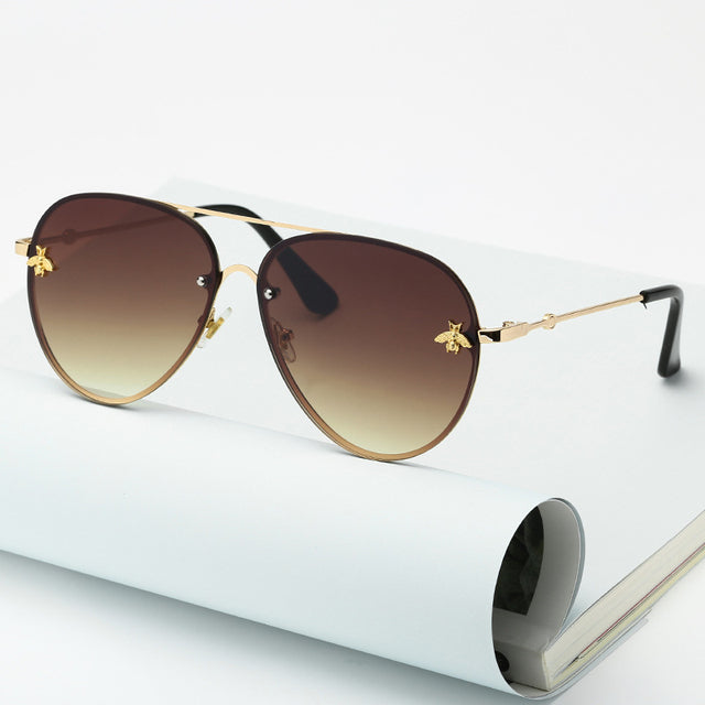 Vintage Gradient Aviation Sunglasses Woman Fashion Sun Glasses-Sunglasses-Arimonz-Double Brown-Arimonz