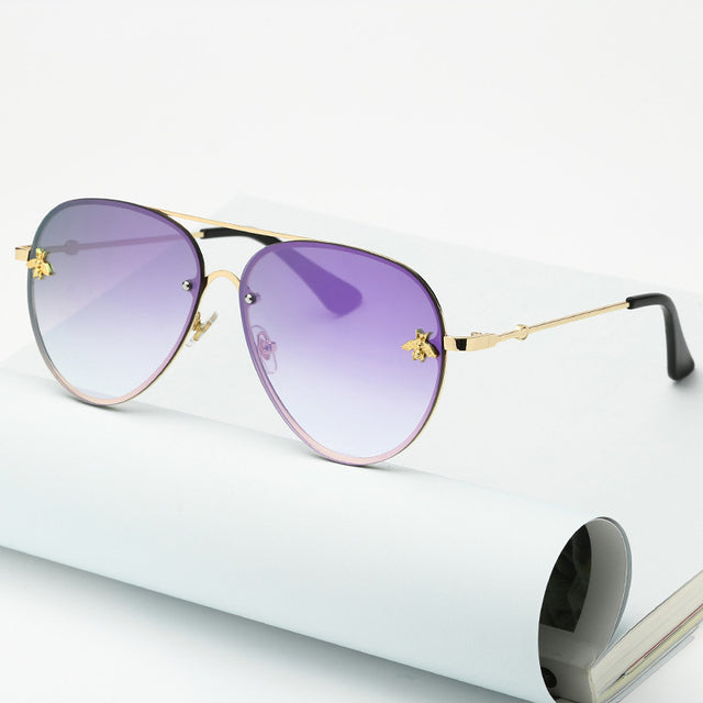 Vintage Gradient Aviation Sunglasses Woman Fashion Sun Glasses-Sunglasses-Arimonz-Double Purple-Arimonz