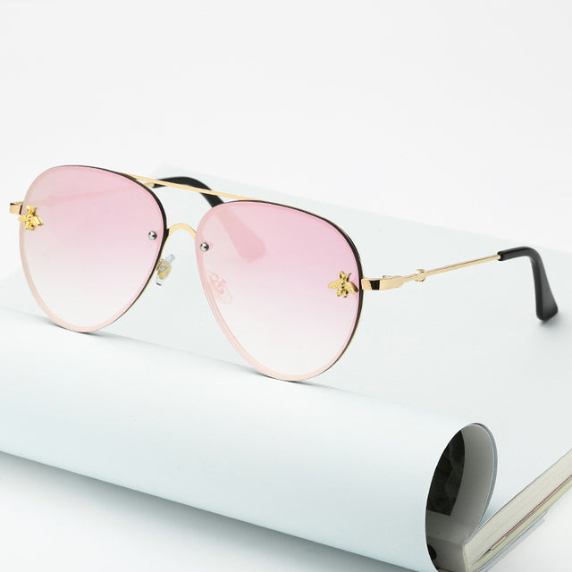 Vintage Gradient Aviation Sunglasses Woman Fashion Sun Glasses-Sunglasses-Arimonz-Gold Pink-Arimonz