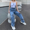 Vintage Jeans Woman Long Trousers Loose Butterfly Print Pants-Straight Jeans-Arimonz-Arimonz
