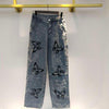 Vintage Jeans Woman Long Trousers Loose Butterfly Print Pants-Straight Jeans-Arimonz-Arimonz