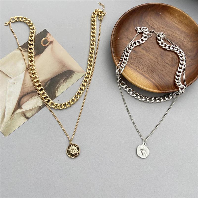Vintage Multi-layer Coin Chain Choker Necklace-Necklaces-Arimonz-Arimonz