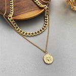Vintage Multi-layer Coin Chain Choker Necklace-Necklaces-Arimonz-Arimonz