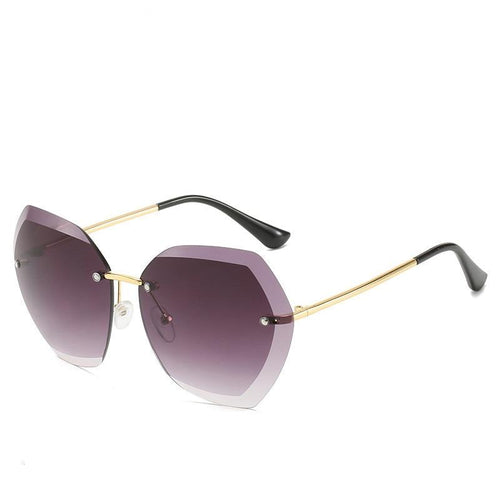 Vintage Rimless Sunglasses Women Men Retro Cutting Lens Sun Glasses-Sunglasses-Arimonz-Arimonz