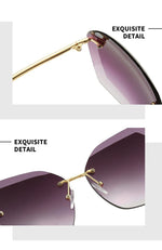 Vintage Rimless Sunglasses Women Men Retro Cutting Lens Sun Glasses-Sunglasses-Arimonz-Arimonz
