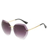 Vintage Rimless Sunglasses Women Men Retro Cutting Lens Sun Glasses-Sunglasses-Arimonz-Gold Gradient Purple-Arimonz