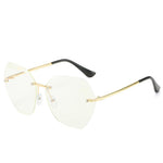 Vintage Rimless Sunglasses Women Men Retro Cutting Lens Sun Glasses-Sunglasses-Arimonz-Gold White-Arimonz
