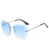 Vintage Rimless Sunglasses Women Men Retro Cutting Lens Sun Glasses-Sunglasses-Arimonz-Silver Gradient Blue-Arimonz