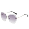 Vintage Rimless Sunglasses Women Men Retro Cutting Lens Sun Glasses-Sunglasses-Arimonz-Silver Gradient Gray-Arimonz