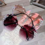 Vintage Rimless Sunglasses Women Retro Cutting Lens Gradient Sunglass-Sunglasses-Arimonz-Arimonz