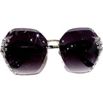 Vintage Rimless Sunglasses Women Retro Cutting Lens Gradient Sunglass-Sunglasses-Arimonz-Arimonz