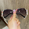 Vintage Rimless Sunglasses Women Retro Cutting Lens Gradient Sunglass-Sunglasses-Arimonz-Arimonz