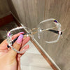 Vintage Rimless Sunglasses Women Retro Cutting Lens Gradient Sunglass-Sunglasses-Arimonz-Clear-Arimonz