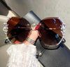 Vintage Rimless Sunglasses Women Retro Cutting Lens Gradient Sunglass-Sunglasses-Arimonz-Dark Brown Tea-Arimonz