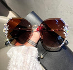 Vintage Rimless Sunglasses Women Retro Cutting Lens Gradient Sunglass-Sunglasses-Arimonz-Dark Brown Tea-Arimonz