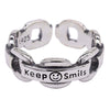 Vintage Smiling Face Finger Rings for Women Adjustable Rings-Rings-Arimonz-Keep Smilinbg-Arimonz