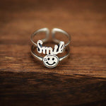 Vintage Smiling Face Finger Rings for Women Adjustable Rings-Rings-Arimonz-Smile-Arimonz