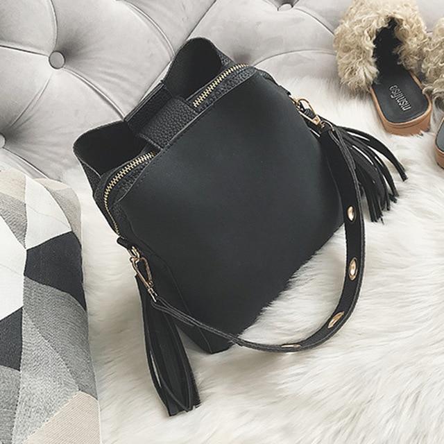 Vintage Tassel Messenger Bag-Handbags-Arimonz-Black-Arimonz