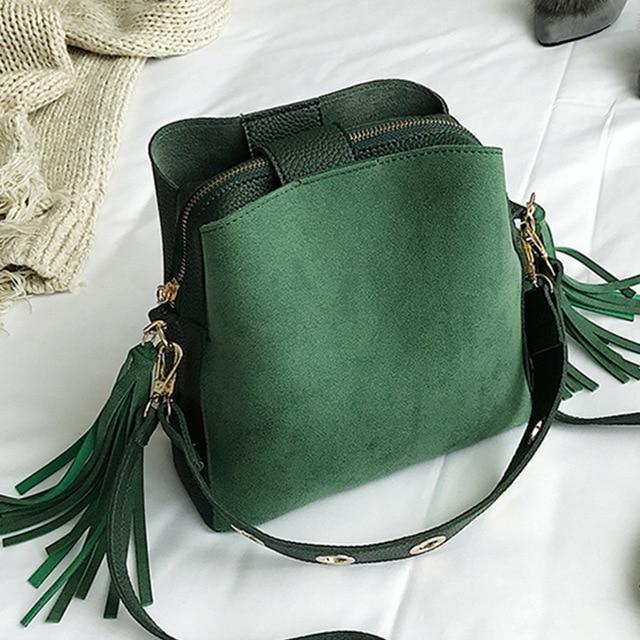 Vintage Tassel Messenger Bag-Handbags-Arimonz-Green-Arimonz