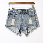 Vintage Tassel Rivet Ripped High Waist Denim Short-Denim Shorts-Arimonz-Arimonz