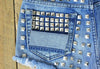 Vintage Tassel Rivet Ripped High Waist Denim Short-Denim Shorts-Arimonz-Arimonz