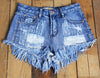 Vintage Tassel Rivet Ripped High Waist Denim Short-Denim Shorts-Arimonz-Arimonz