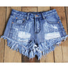 Vintage Tassel Rivet Ripped High Waist Denim Short-Denim Shorts-Arimonz-Arimonz