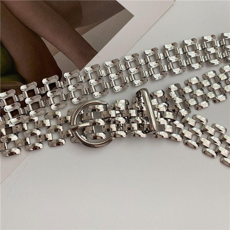 Waist Chain Elegant Silver Metal Chain Strap Pin Buckle Waist Chain-Belts-Arimonz-Arimonz