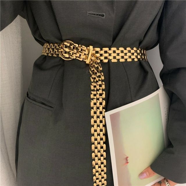 Waist Chain Elegant Silver Metal Chain Strap Pin Buckle Waist Chain-Belts-Arimonz-Gold-Arimonz