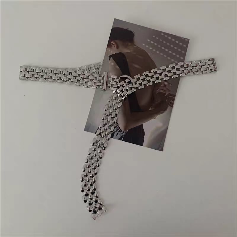 Waist Chain Elegant Silver Metal Chain Strap Pin Buckle Waist Chain-Belts-Arimonz-Arimonz