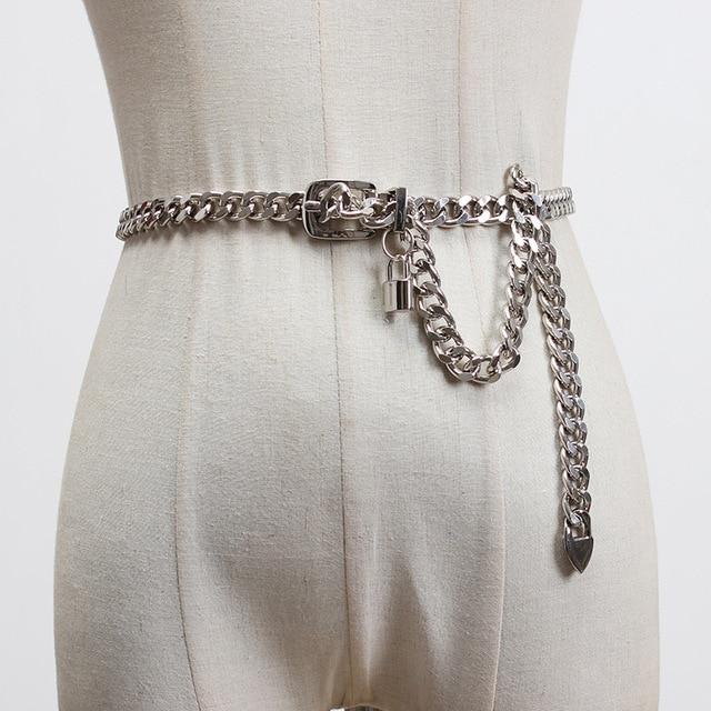 Waist Chain Jewelry Split Joint Belt, Belly Chain Waist Jewelry-Belts-Arimonz-silver lock-Arimonz