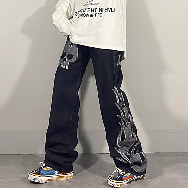 Wash Jeans Women High Waist Trendy Straight Tube Wide Leg Denim Pants-Straight Jeans-Arimonz-Arimonz