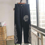 Wash Jeans Women High Waist Trendy Straight Tube Wide Leg Denim Pants-Straight Jeans-Arimonz-Arimonz