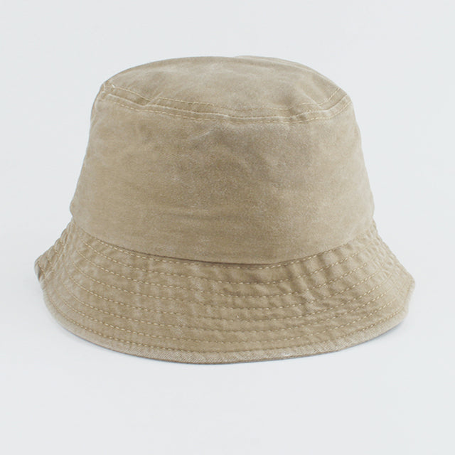 Washed Denim Bucket Hats Fashion Bob Caps Women Panama Bucket Cap-Bucket Hats-Arimonz-khaki-Kid head 50-53cm/20-21inches-Arimonz