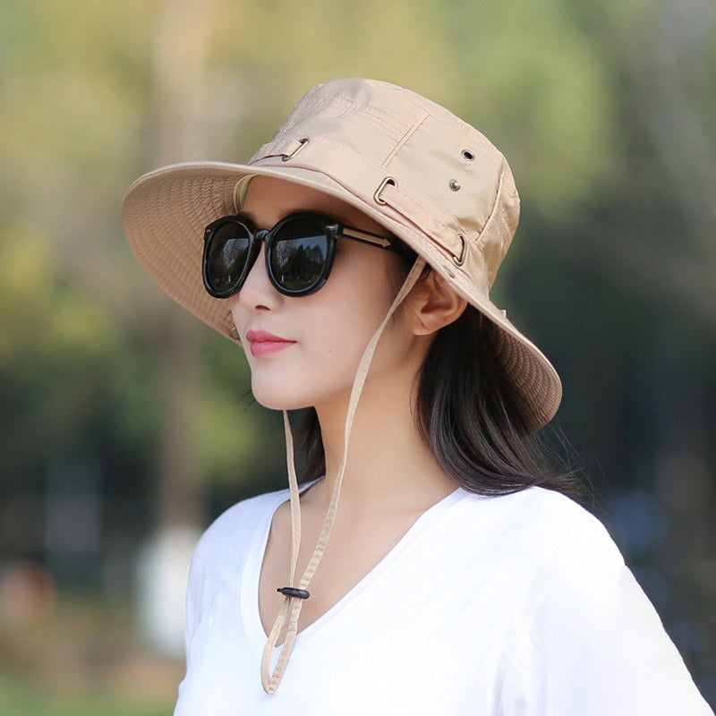 Waterproof Bucket Hat Summer Women Hat Outdoor Fishing Sun Hat-Bucket Hats-Arimonz-Beige-Arimonz