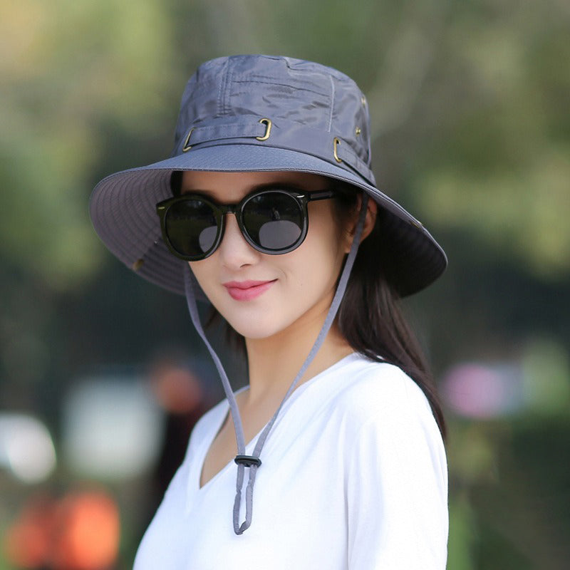Waterproof Bucket Hat Summer Women Hat Outdoor Fishing Sun Hat-Bucket Hats-Arimonz-Gray-Arimonz