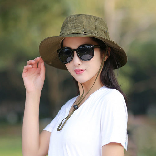 Waterproof Bucket Hat Summer Women Hat Outdoor Fishing Sun Hat-Bucket Hats-Arimonz-Green-Arimonz
