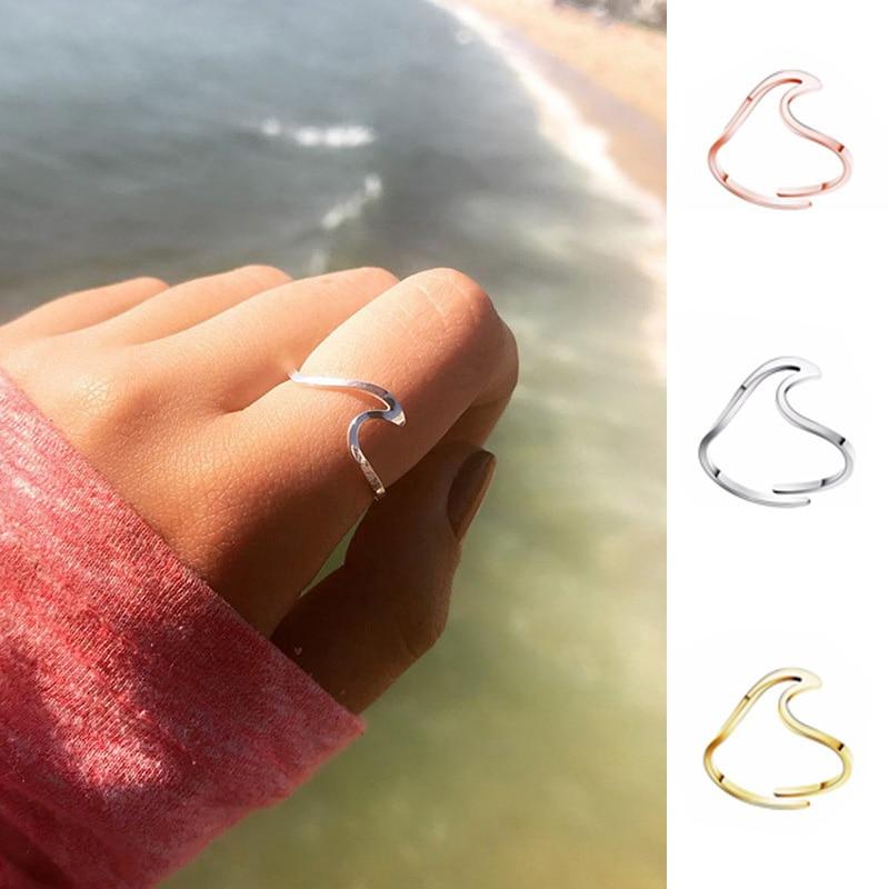Wave Ring For Women Resizable Jewelry Ring For Women-Rings-Arimonz-Arimonz