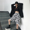 White Cow Women Shorts Elastic High Waist Wide Leg Women Shorts-Shorts-Arimonz-Arimonz