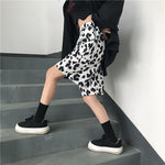 White Cow Women Shorts Elastic High Waist Wide Leg Women Shorts-Shorts-Arimonz-Arimonz