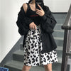 White Cow Women Shorts Elastic High Waist Wide Leg Women Shorts-Shorts-Arimonz-Arimonz